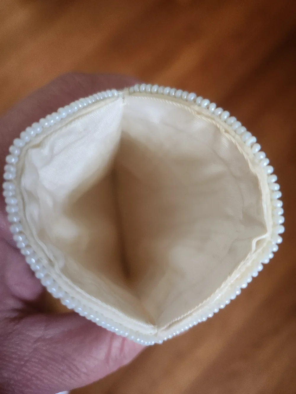 Beaded Floral Glasses Case in Cream with Pink Roses